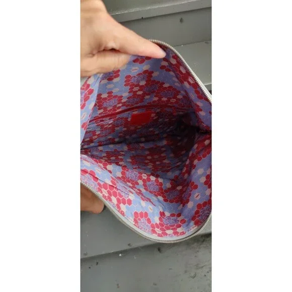 Hobo Int'l Raine Aged Silver Large Leather Clutch w/tassel Outer Zip Compartment - Picture 16 of 16